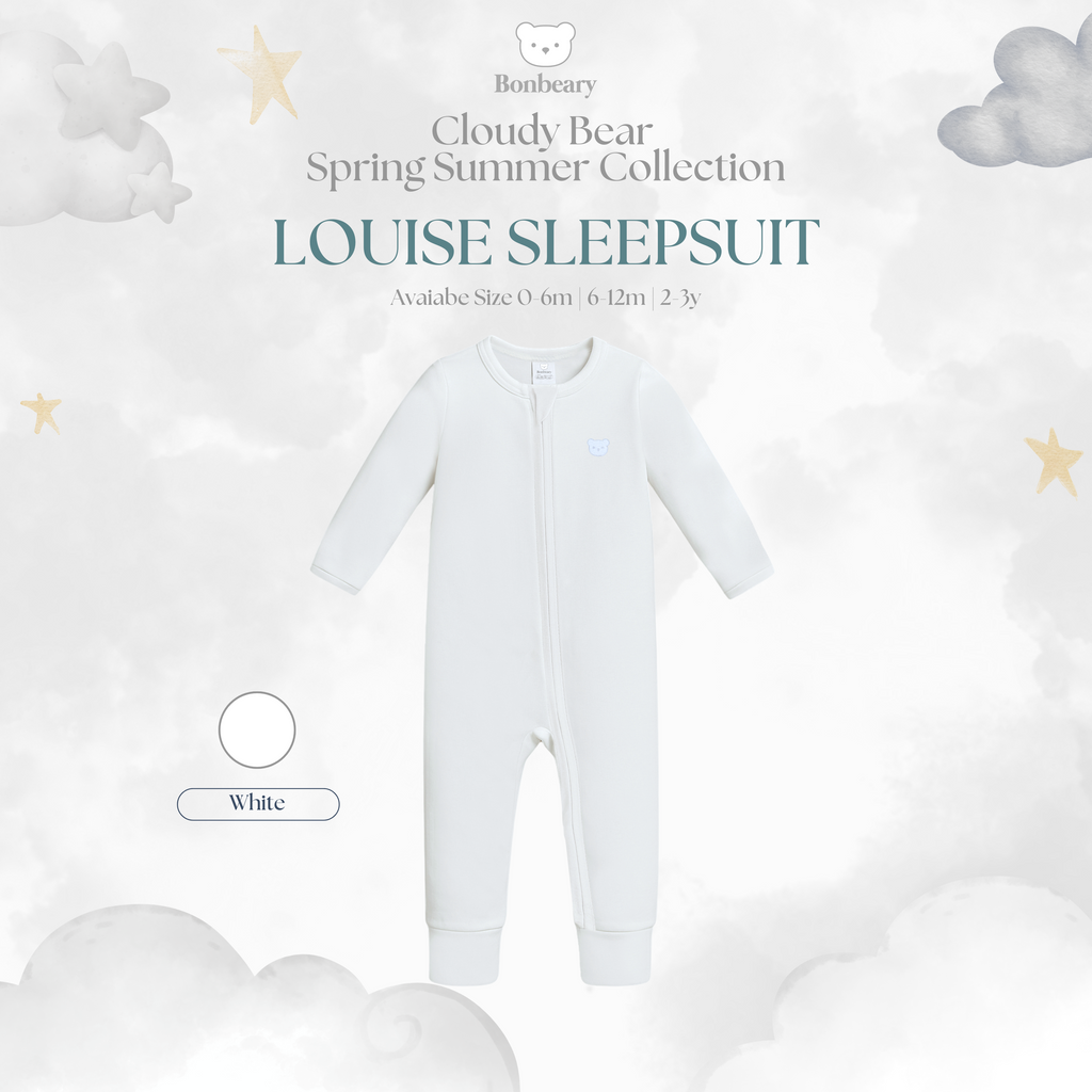 BONBEARY Louise Bamboo Cotton Sleepsuit 0-3y ( Sleepsuit Pajamas/ Baby Sleepwear)