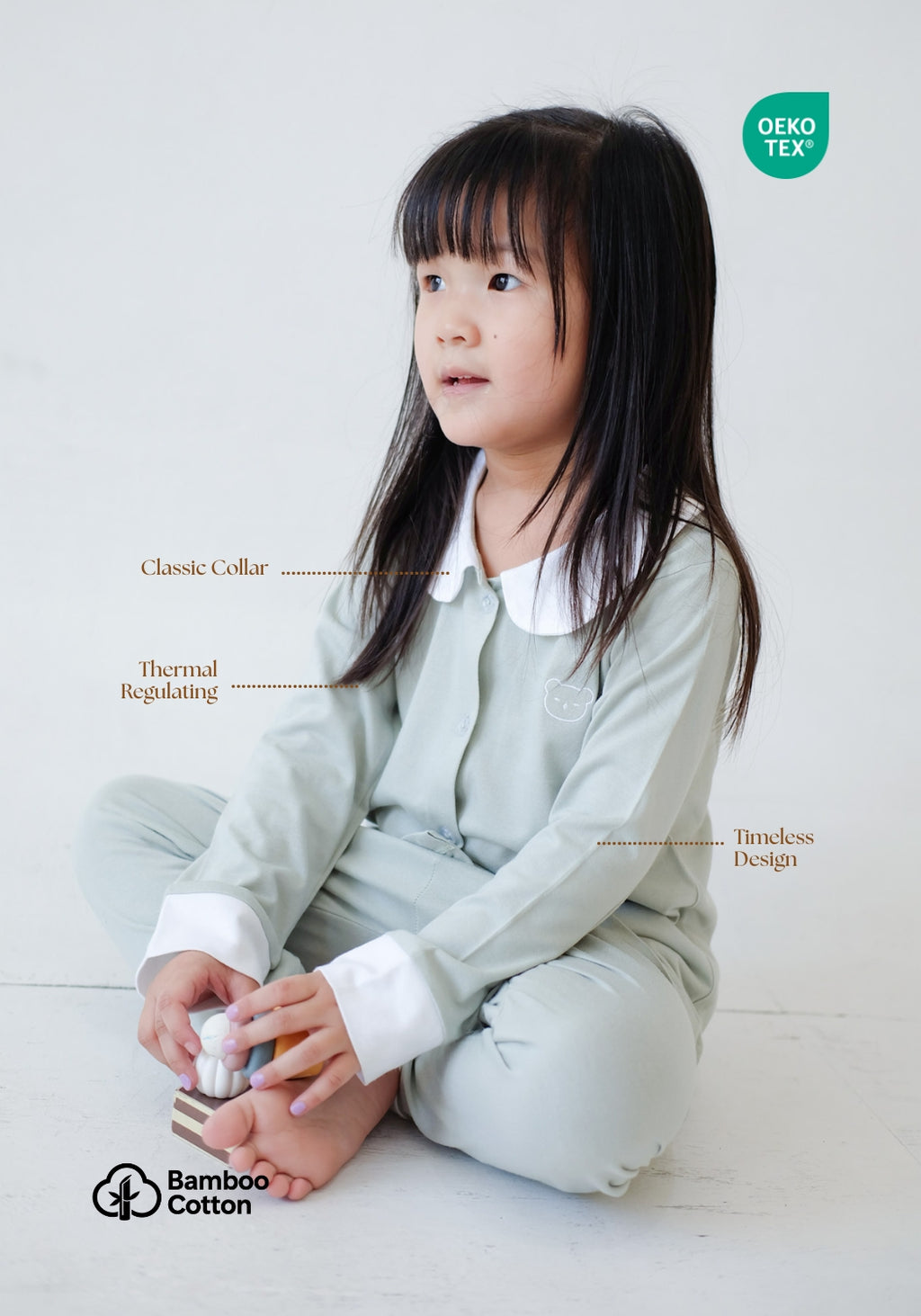 Blair Collar Pyjamas in White