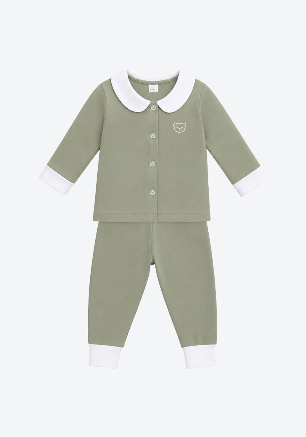 Blair Collar Pyjamas Two-Tone in Olive