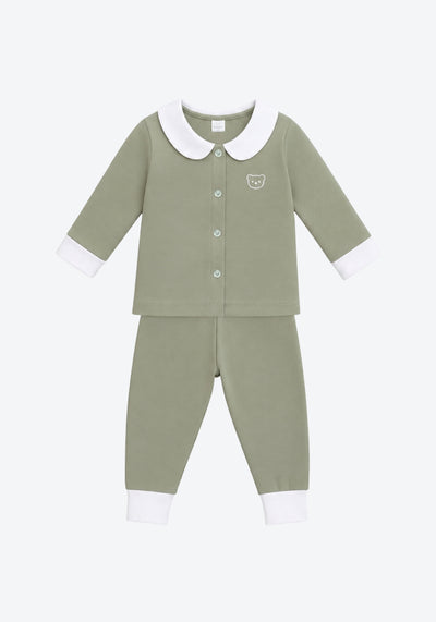 Blair Collar Pyjamas Two-Tone in Olive