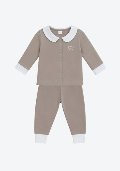 Blair Collar Pyjamas Two-Tone in Taupe