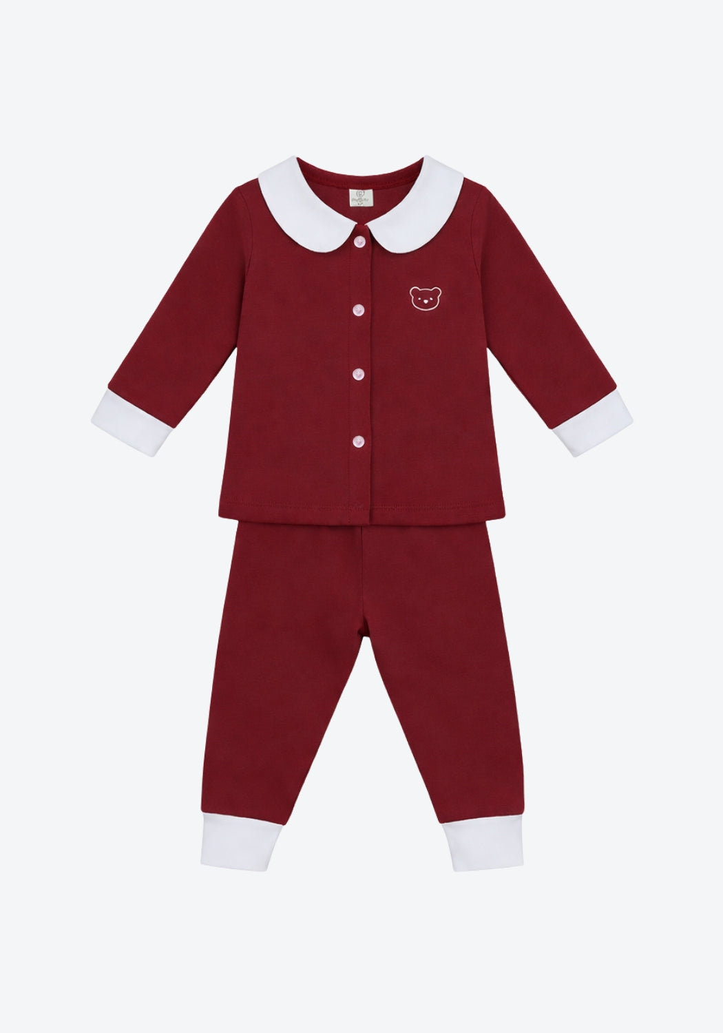 Blair Collar Pyjamas Two-Tone in Royal Maroon
