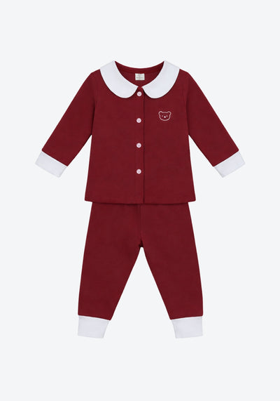 Blair Collar Pyjamas Two-Tone in Royal Maroon