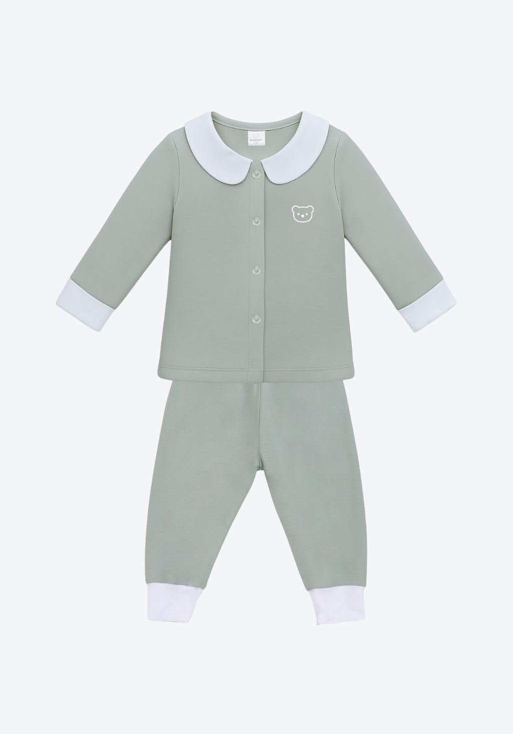 Blair Collar Pyjamas Two-Tone in Sage