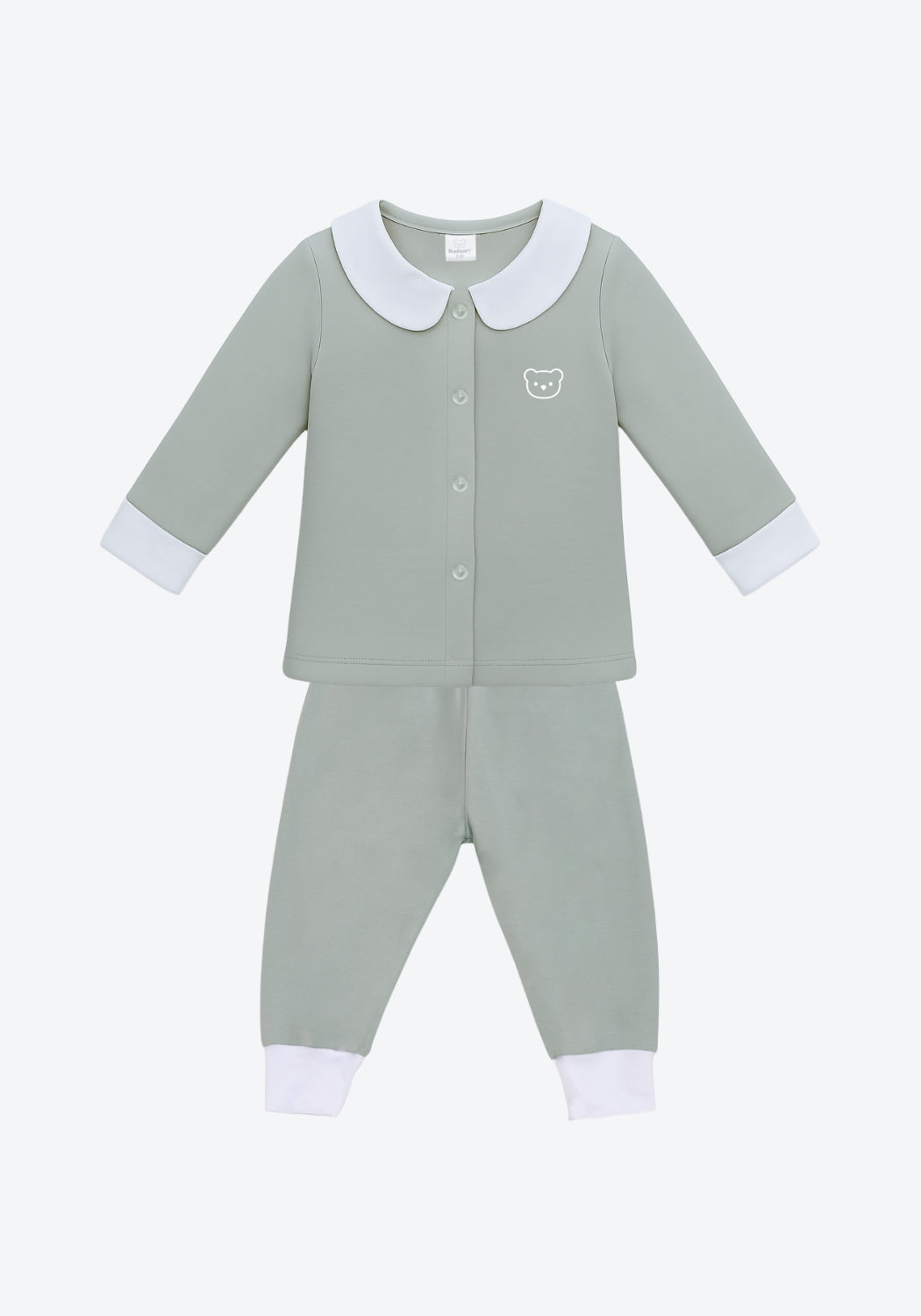 Blair Collar Pyjamas Two-Tone in Sage