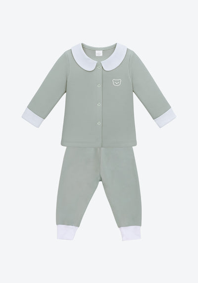 Blair Collar Pyjamas Two-Tone in Sage