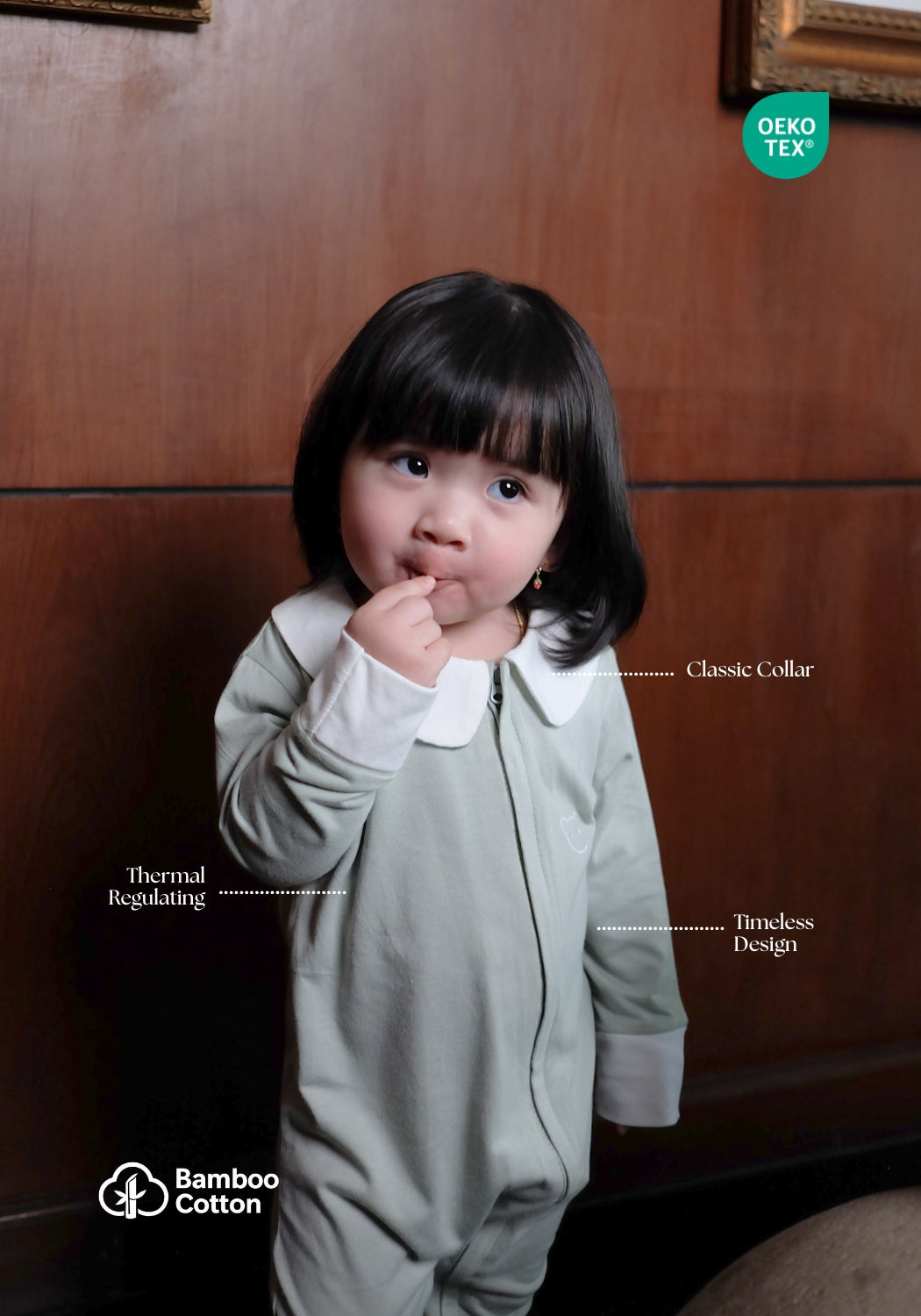 Cora Collar Sleepsuit in Blush