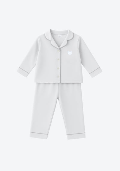 Kayla Button Pyjamas in White