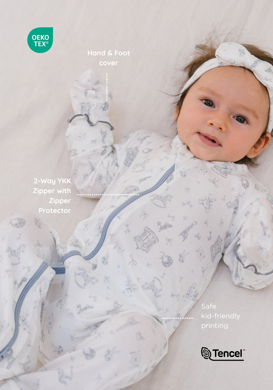 Tencel™ Sleepsuit in Vintage Toys
