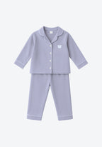 Kayla Button Pyjamas in Sky Grey