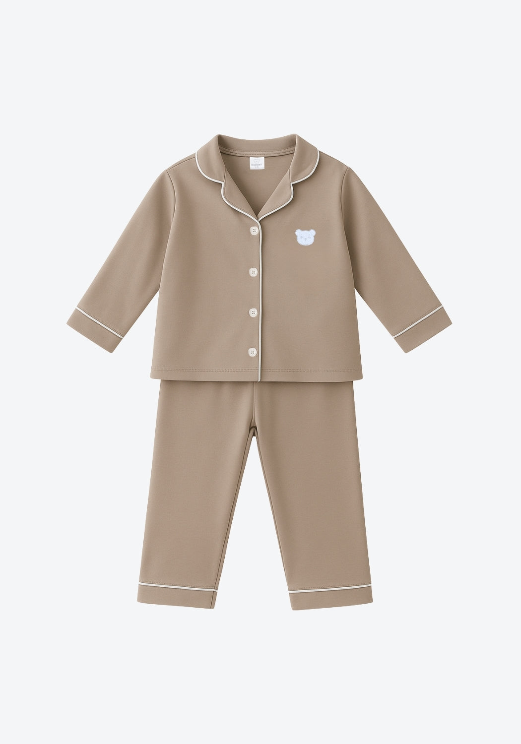 Kayla Button Pyjamas in Taupe