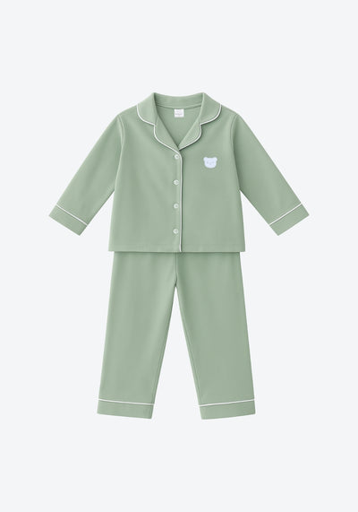 Kayla Button Pyjamas in Sage