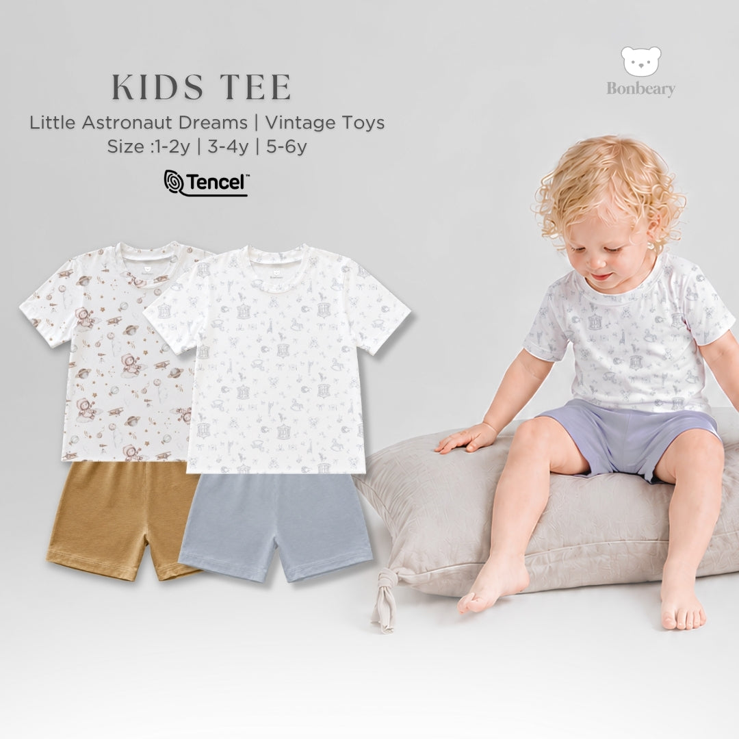 Bonbeary - Kids Pyjamas Basic TENCEL™ Collection 1-6Y -  Soft & Cooling Basic Wear / T-shirt Premium