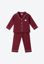 Kayla Button Pyjamas in Royal Maroon