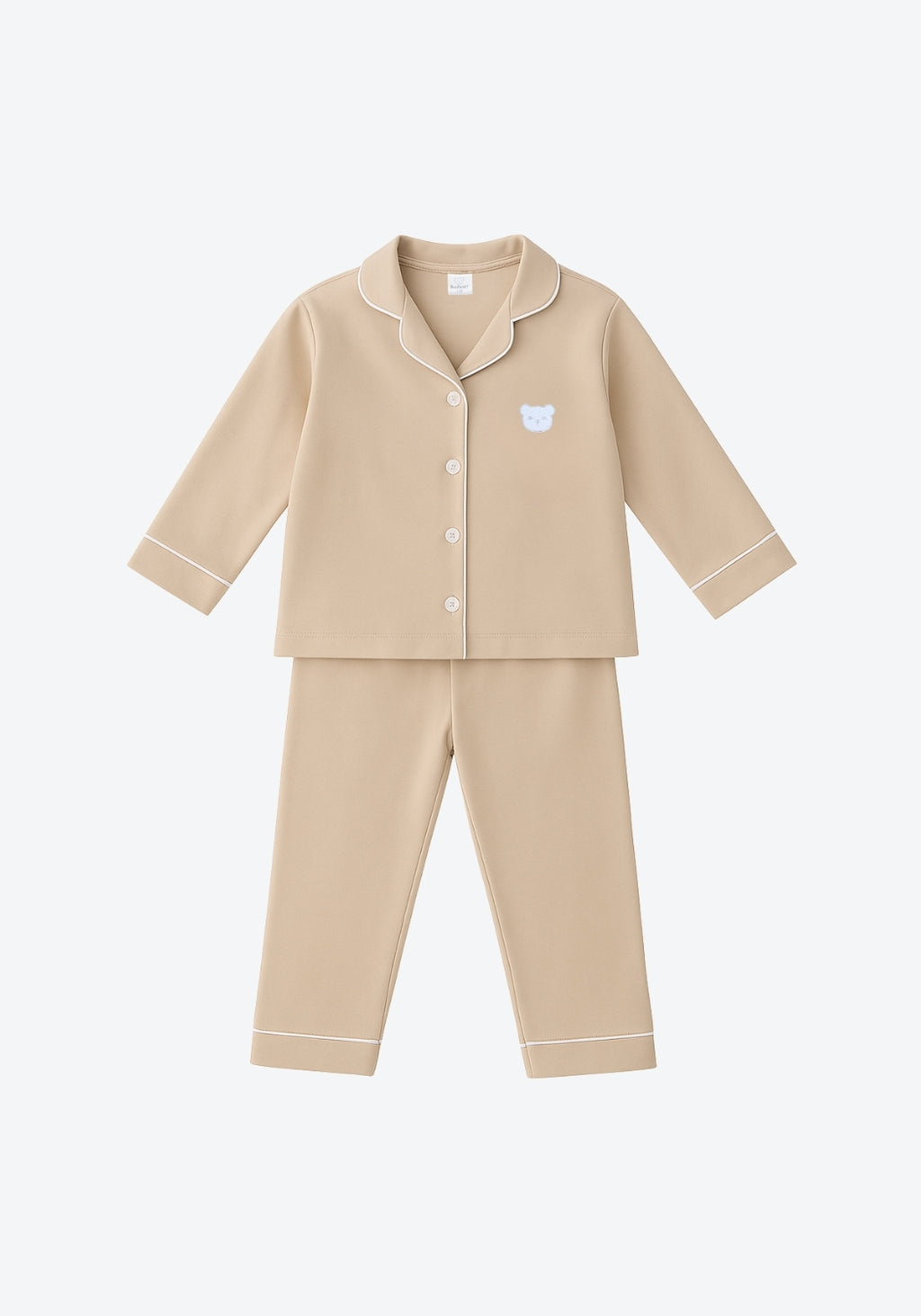 Kayla Button Pyjamas in Beige