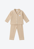 Kayla Button Pyjamas in Beige