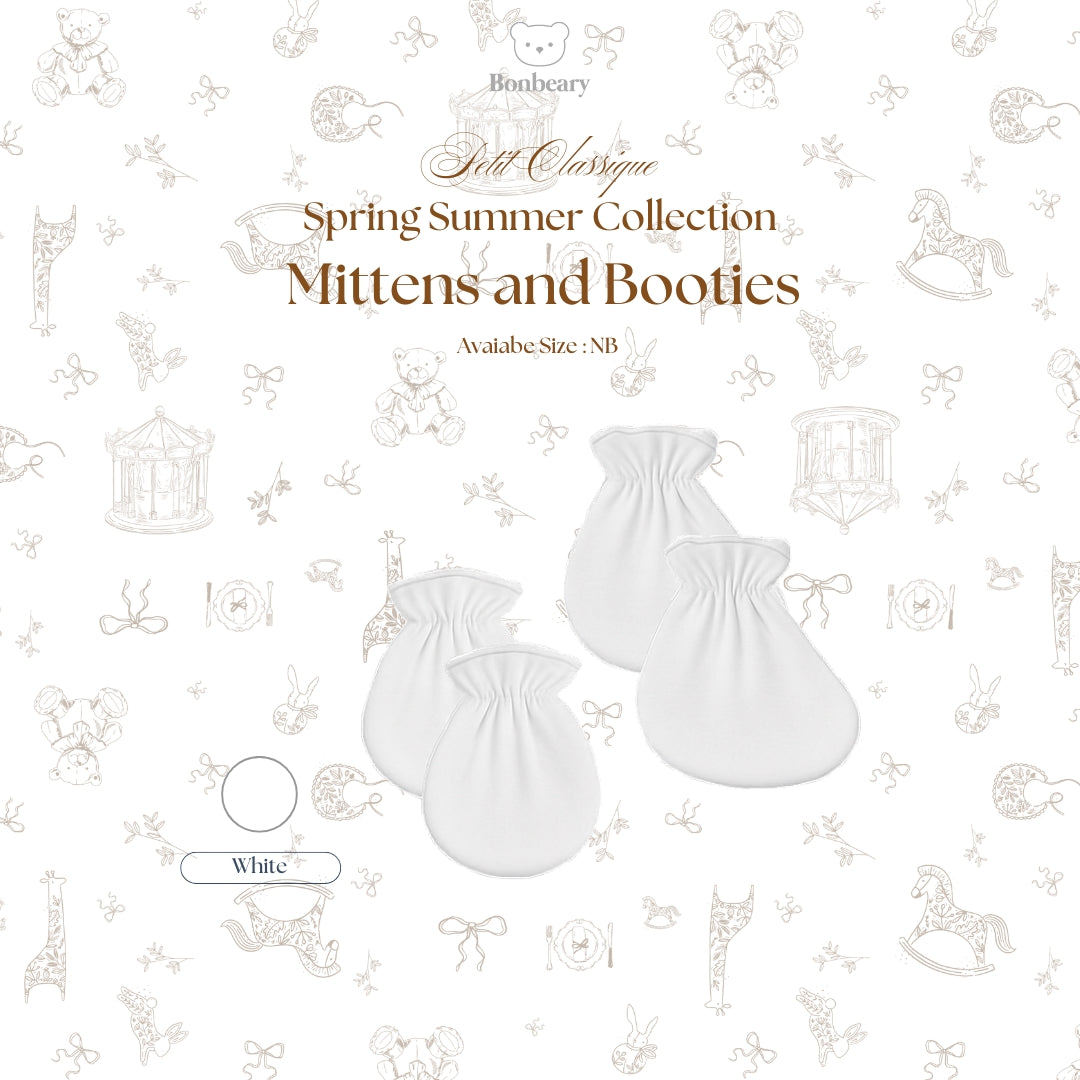 BONBEARY Bamboo Cotton Mittens Booties Newborn (Baby Gloves)