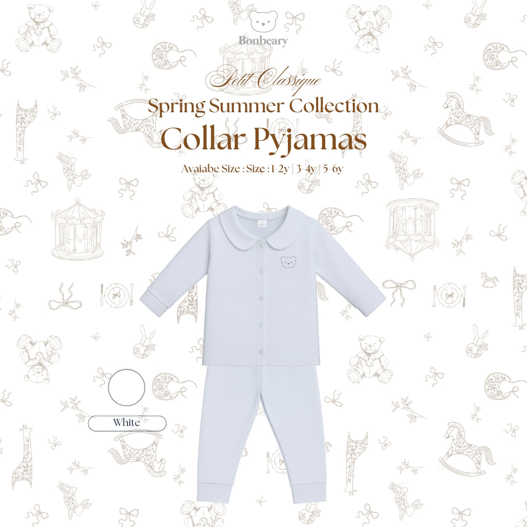 BONBEARY Bamboo Cotton Collar Pyjamas 1 - 6 years (Bamboo Cotton Children's Collar Pyjamas / Children's Sleepwear / Children's Sleepwear Sets 1 - 6 years) - Petit Classique Blair Pyjamas