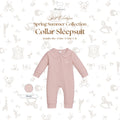 Cora Collar Sleepsuit in Blush