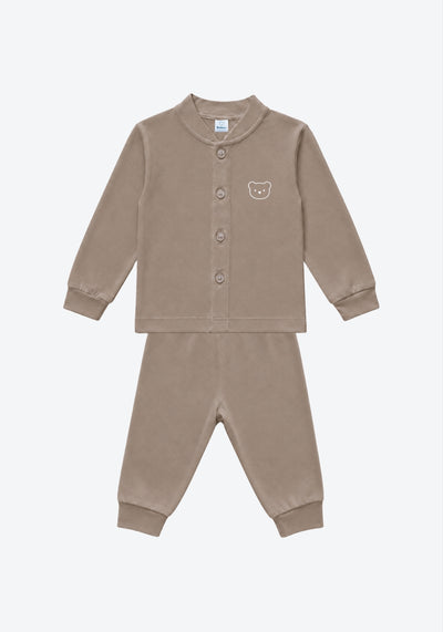 Zoe Long Pyjamas in Taupe