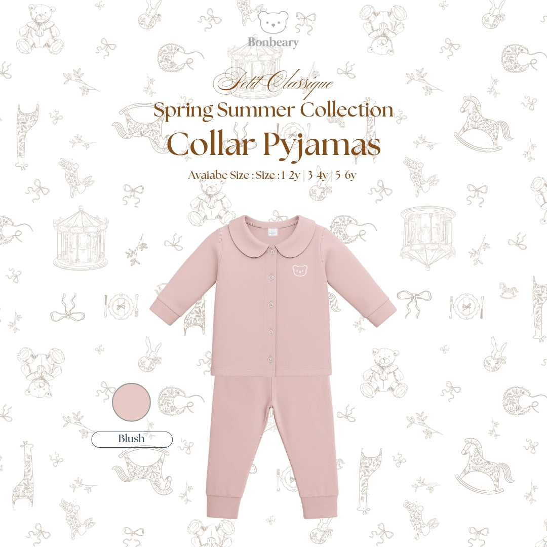 BONBEARY Bamboo Cotton Collar Pyjamas 1 - 6 years (Bamboo Cotton Children's Collar Pyjamas / Children's Sleepwear / Children's Sleepwear Sets 1 - 6 years) - Petit Classique Blair Pyjamas