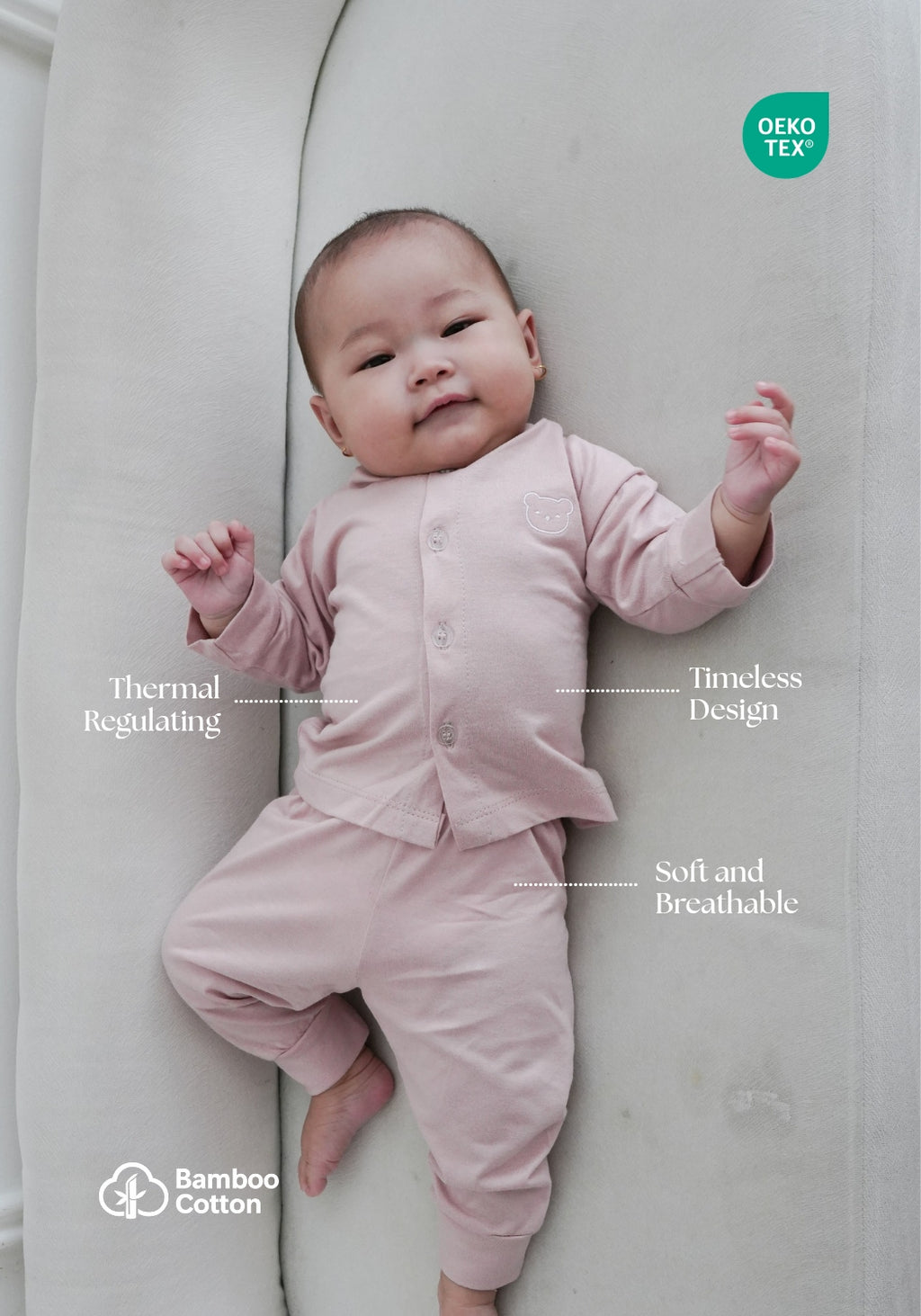 Zoe Long Pyjamas in Taupe