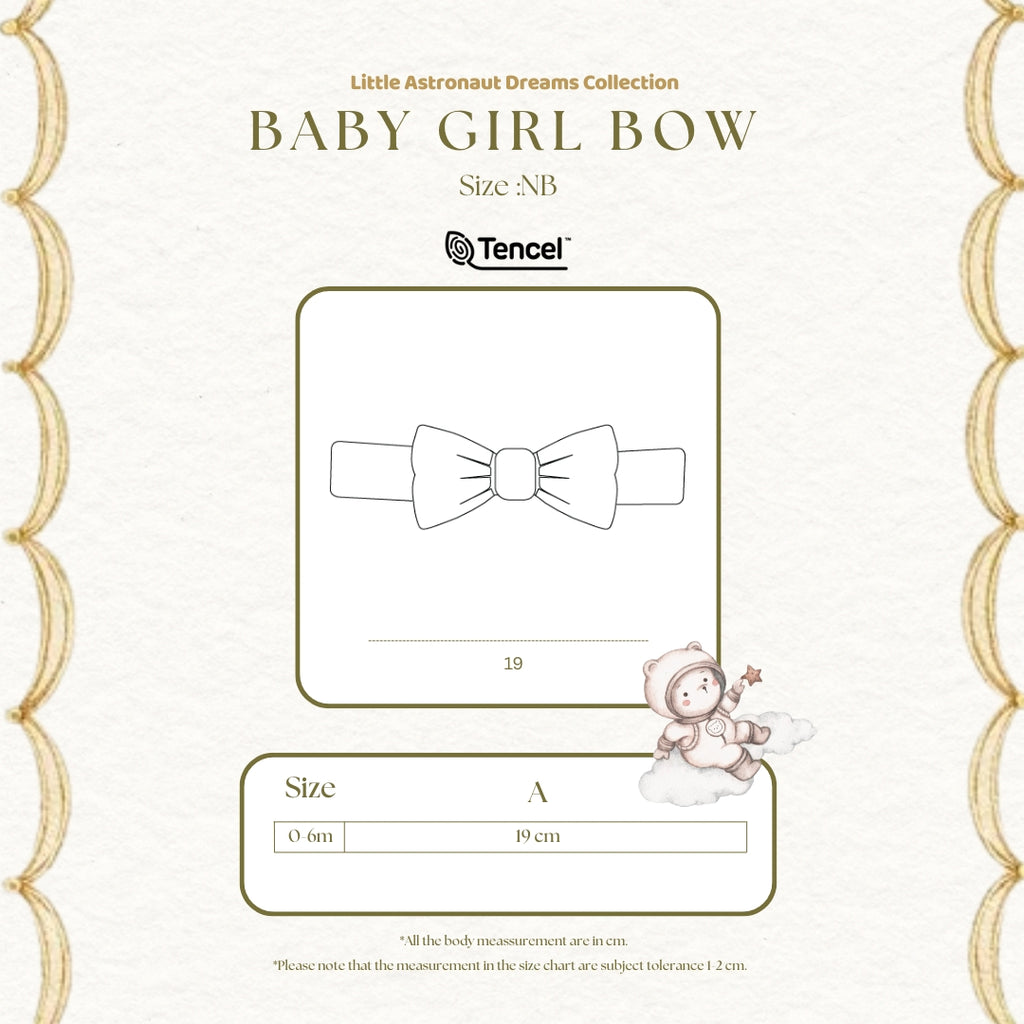Bonbeary - Girl Bow TENCEL™  - Newborn Baby Ribbon Headband