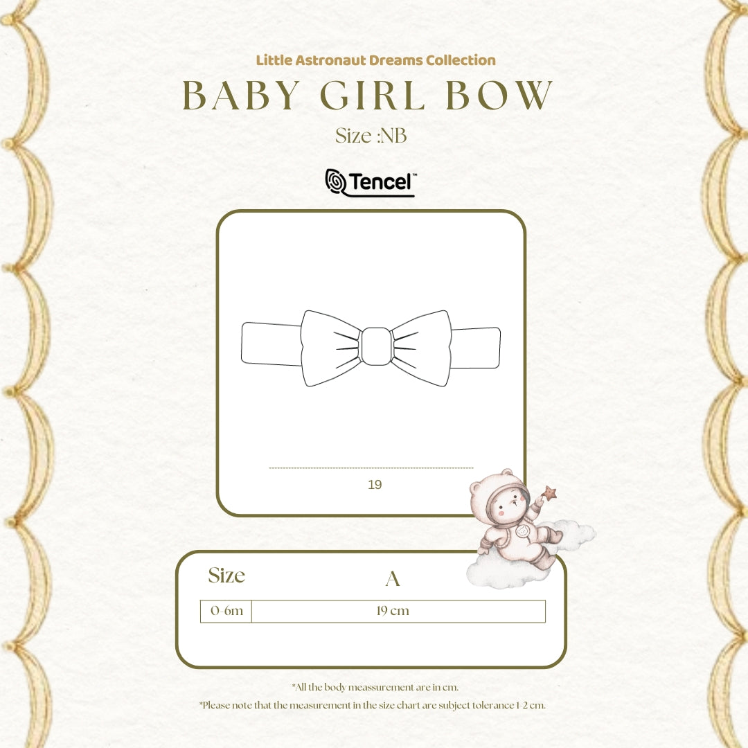 Bonbeary - Girl Bow TENCEL™  - Newborn Baby Ribbon Headband