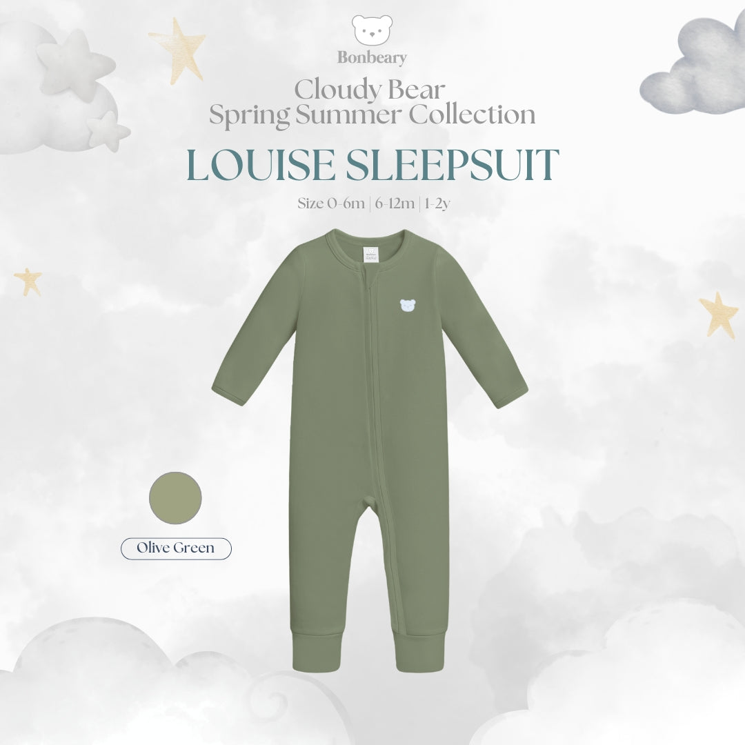 BONBEARY Louise Bamboo Cotton Sleepsuit 0-3y ( Sleepsuit Pajamas/ Baby Sleepwear)