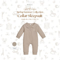 Cora Collar Sleepsuit in Taupe