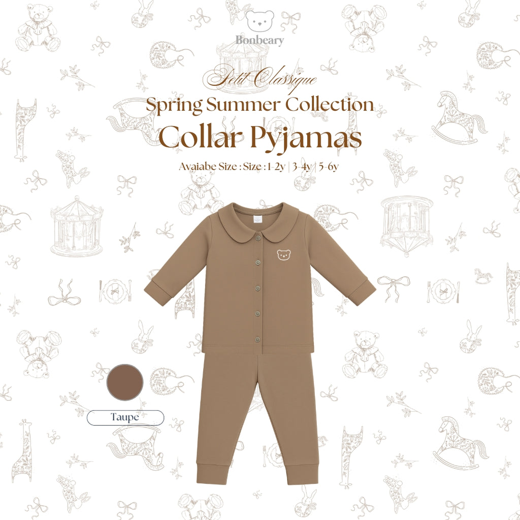 BONBEARY Bamboo Cotton Collar Pyjamas 1 - 6 years (Bamboo Cotton Children's Collar Pyjamas / Children's Sleepwear / Children's Sleepwear Sets 1 - 6 years) - Petit Classique Blair Pyjamas