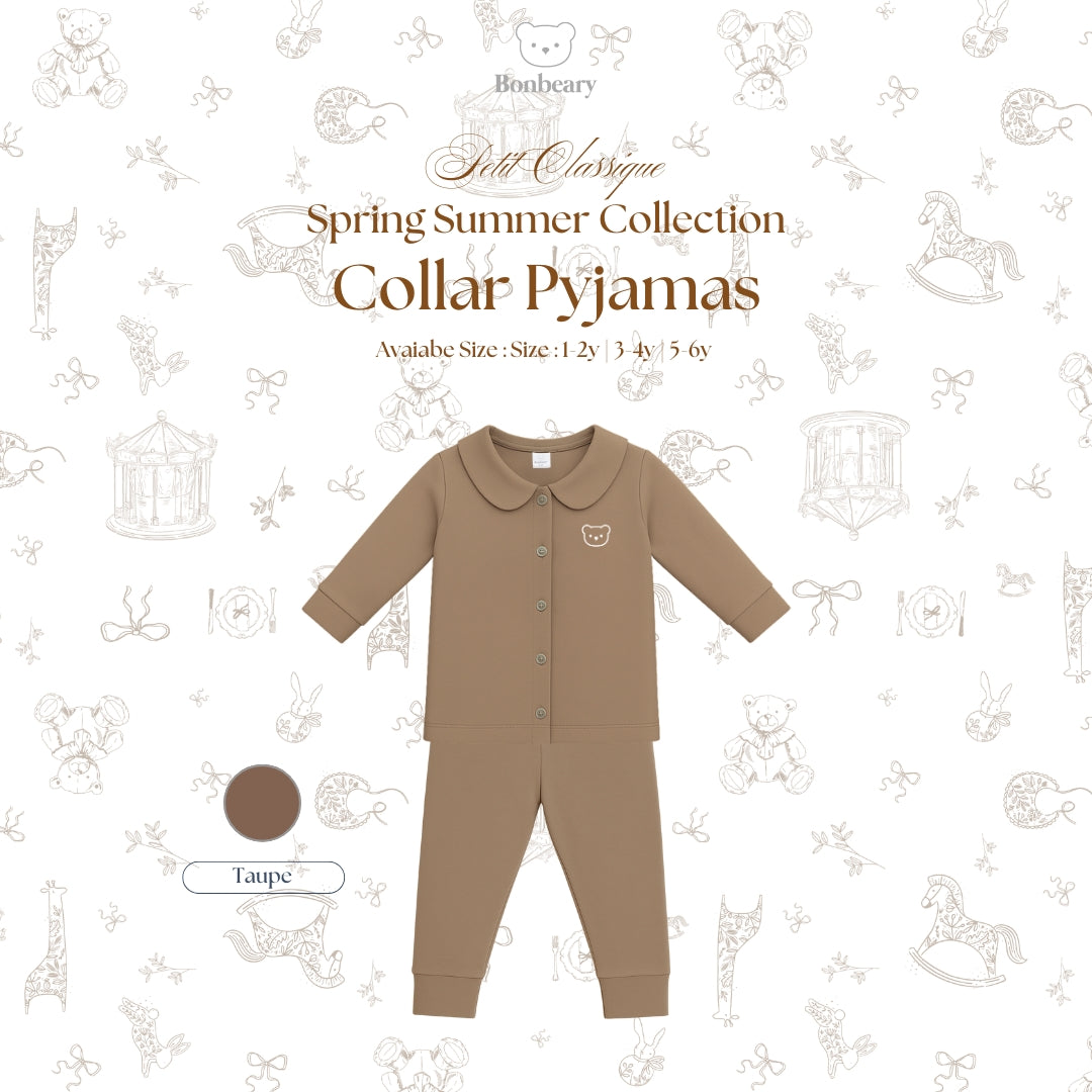 BONBEARY Bamboo Cotton Collar Pyjamas 1 - 6 years (Bamboo Cotton Children's Collar Pyjamas / Children's Sleepwear / Children's Sleepwear Sets 1 - 6 years) - Petit Classique Blair Pyjamas