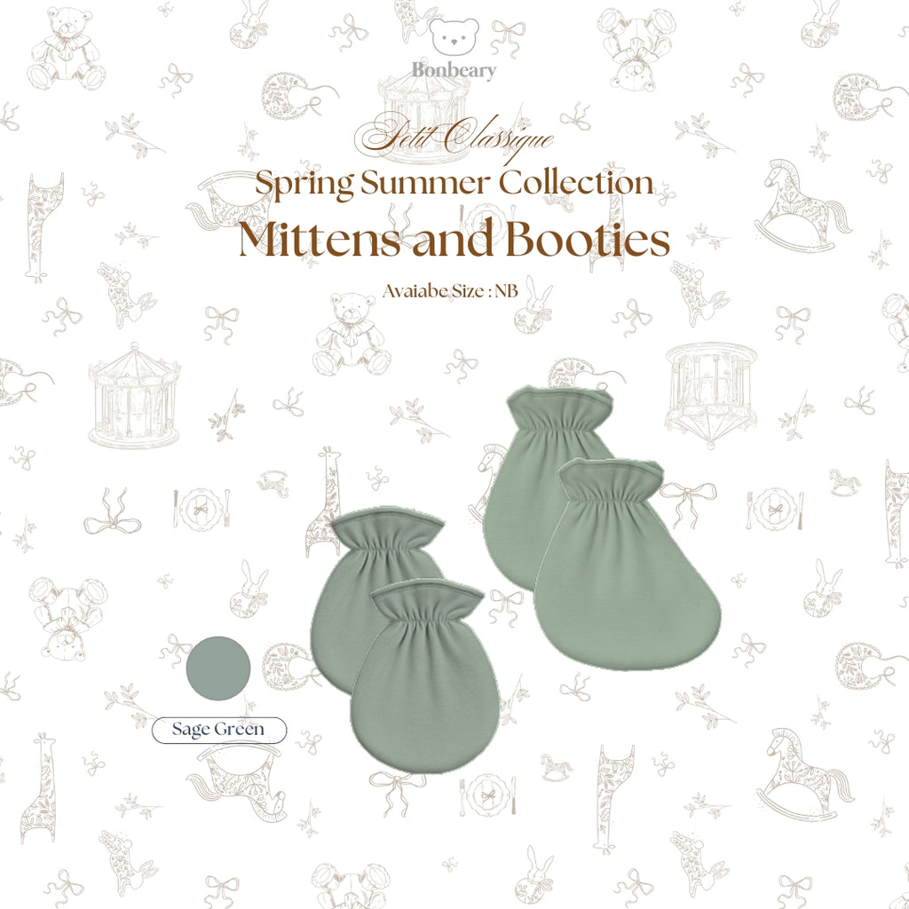 BONBEARY Bamboo Cotton Mittens Booties Newborn (Baby Gloves)