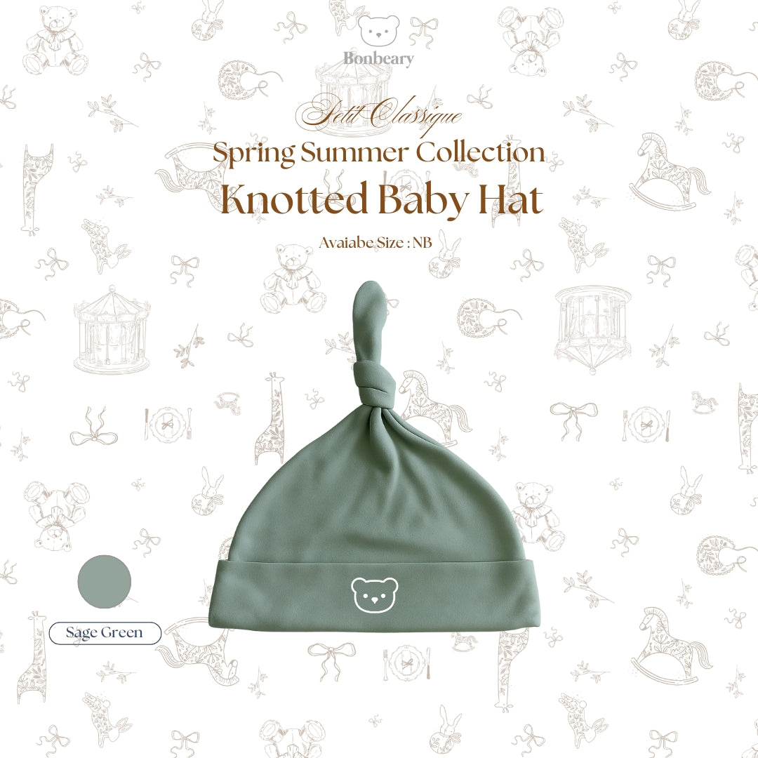 BONBEARY Bamboo Cotton Knotted Baby Hat Newborn