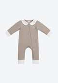 Cora Collar Sleepsuit Two-Tone in Taupe