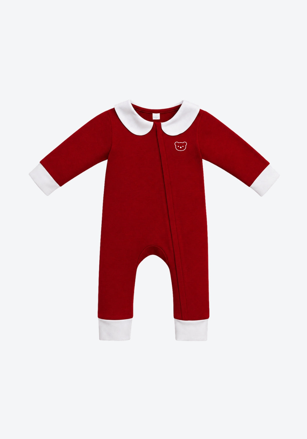 Cora Collar Sleepsuit Two-Tone in Royal Maroon