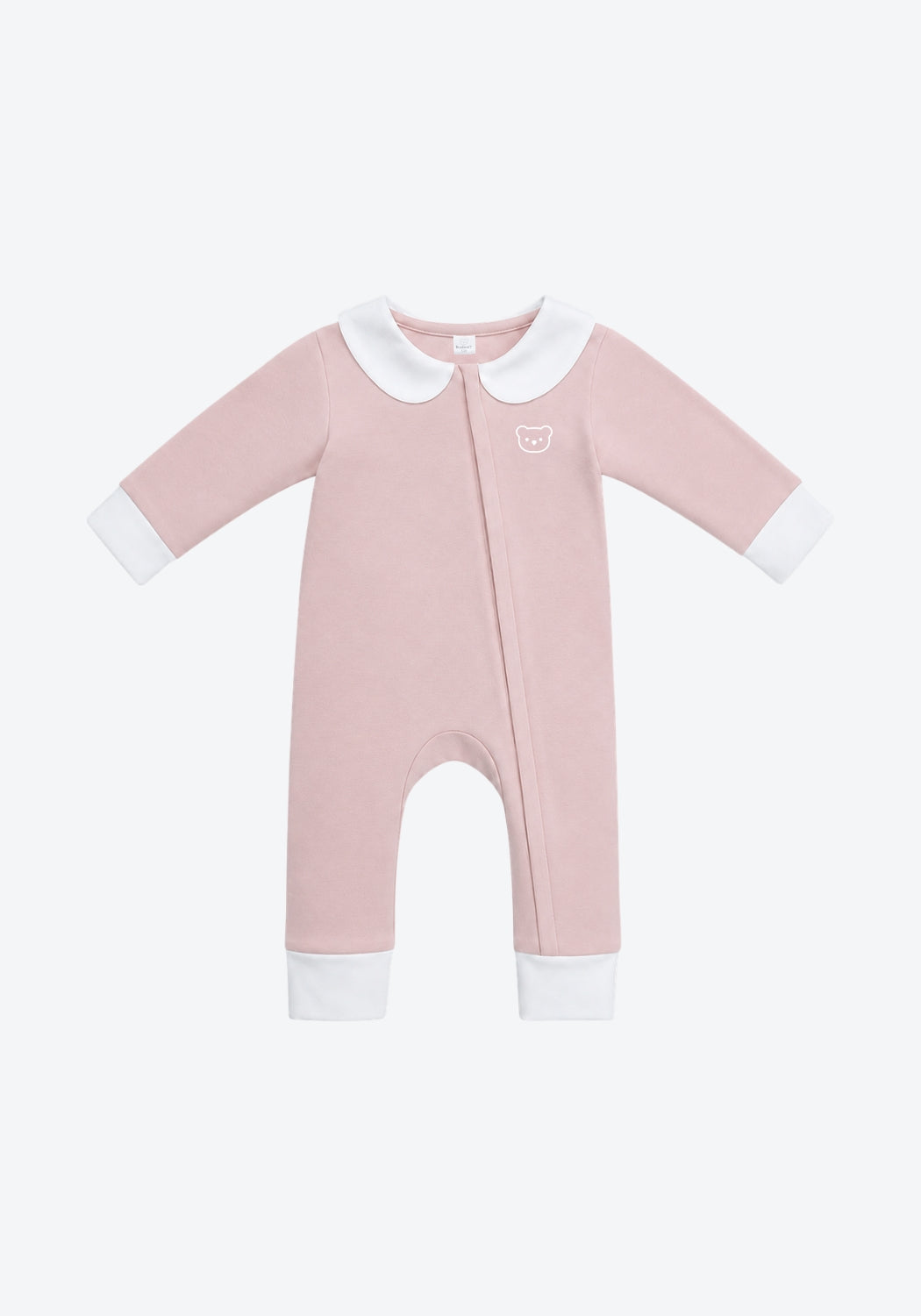 Cora Collar Sleepsuit Two-Tone in Blush