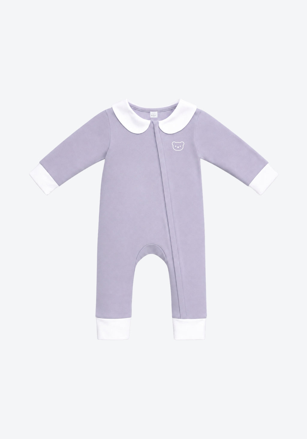 Cora Collar Sleepsuit Two-Tone in Sky Grey