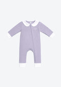 Cora Collar Sleepsuit Two-Tone in Sky Grey