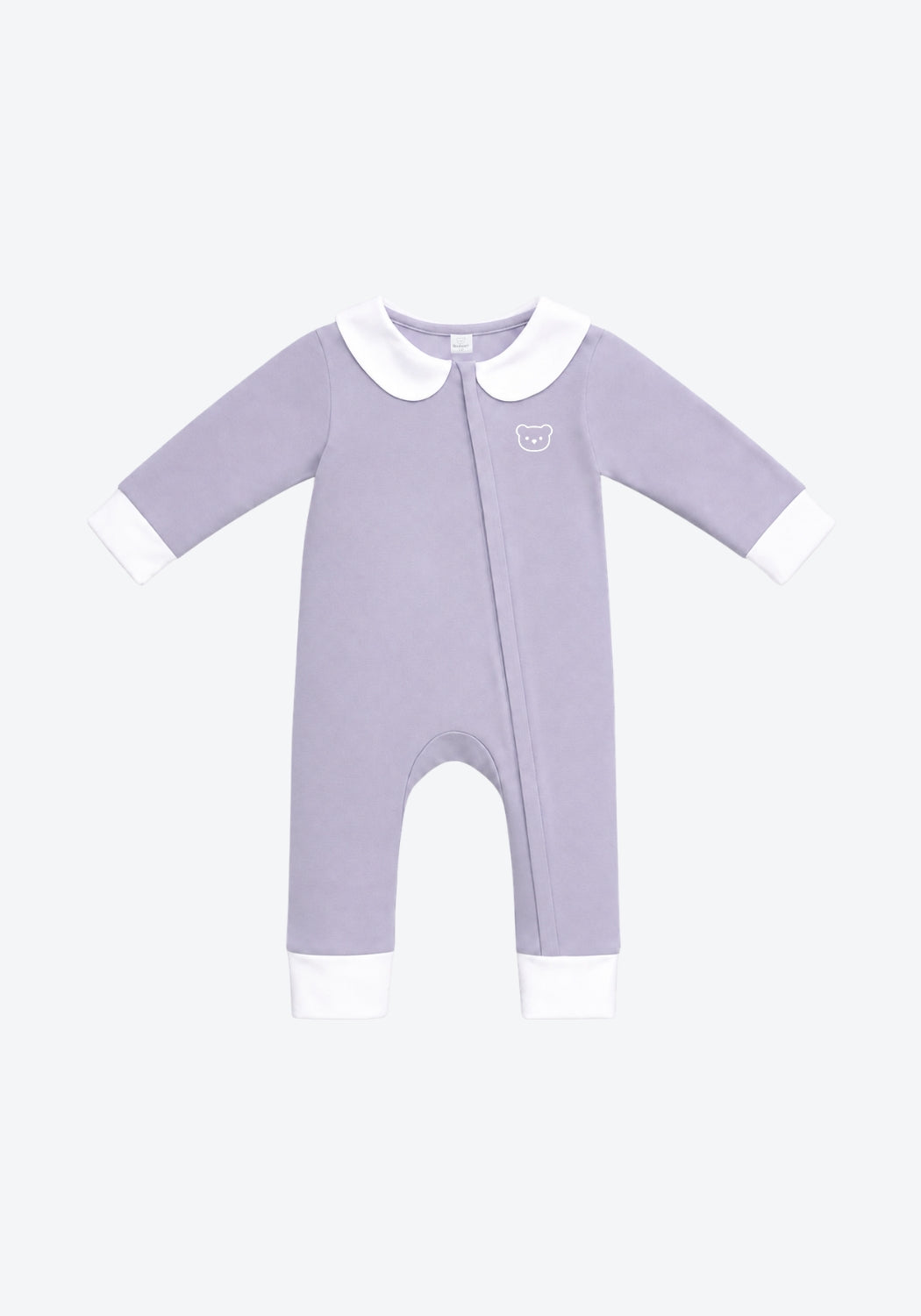 Cora Collar Sleepsuit Two-Tone in Sky Grey