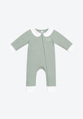 Cora Collar Sleepsuit Two-Tone in Sage