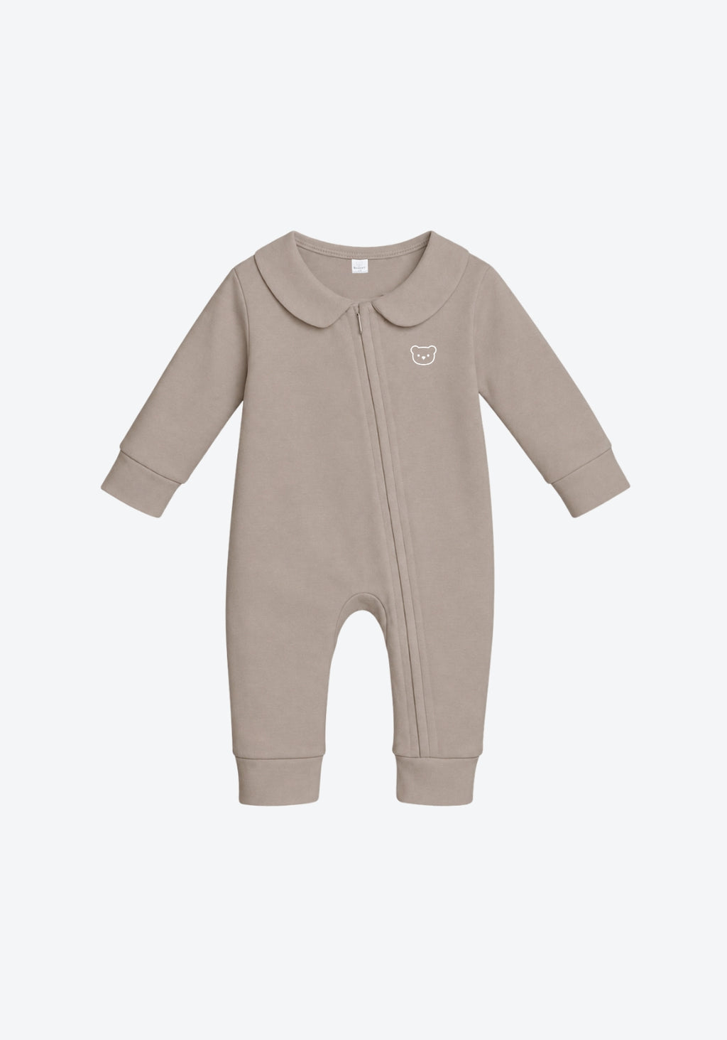 Cora Collar Sleepsuit in Taupe