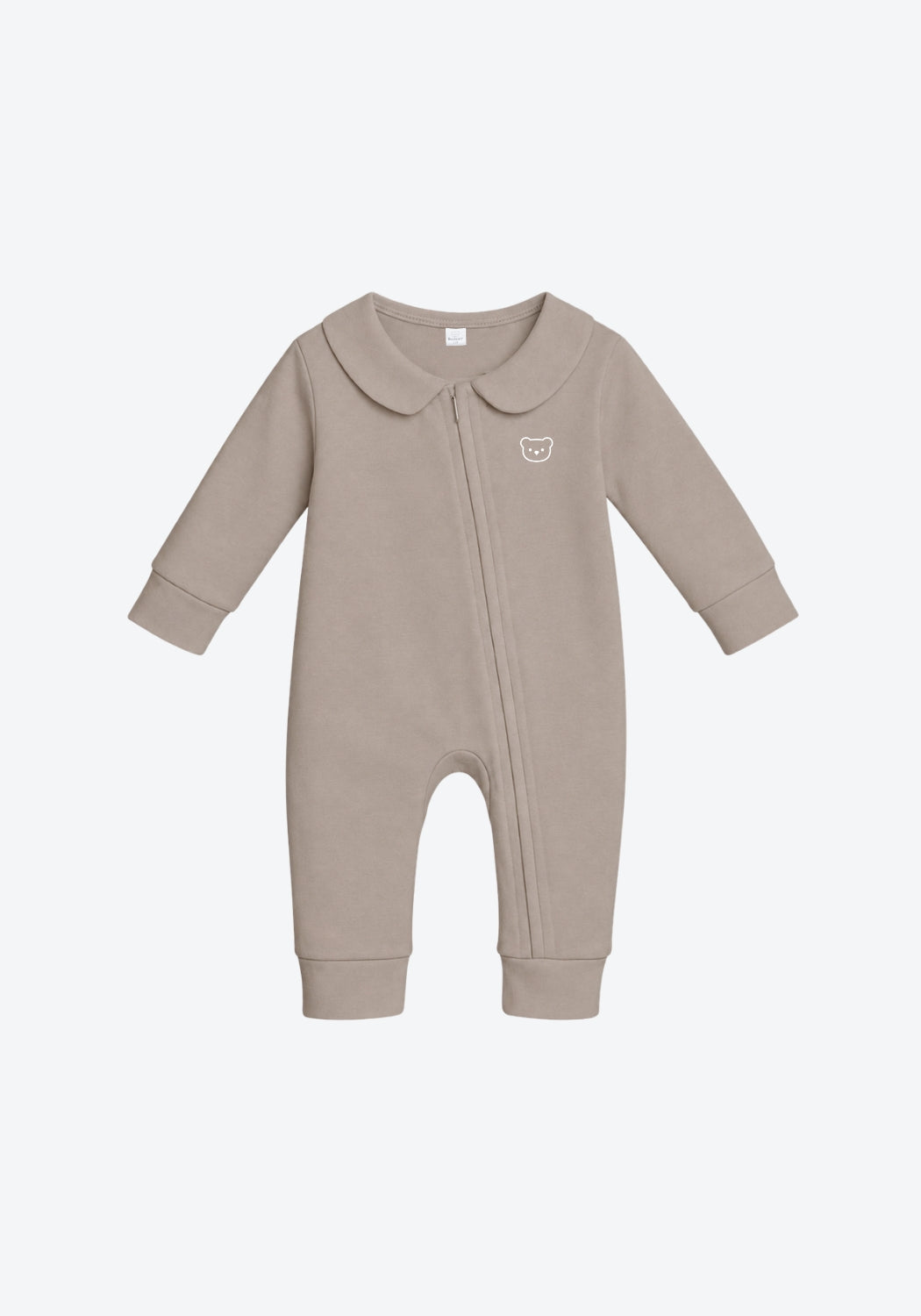 Cora Collar Sleepsuit in Taupe