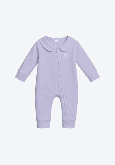 Cora Collar Sleepsuit in Sky Grey