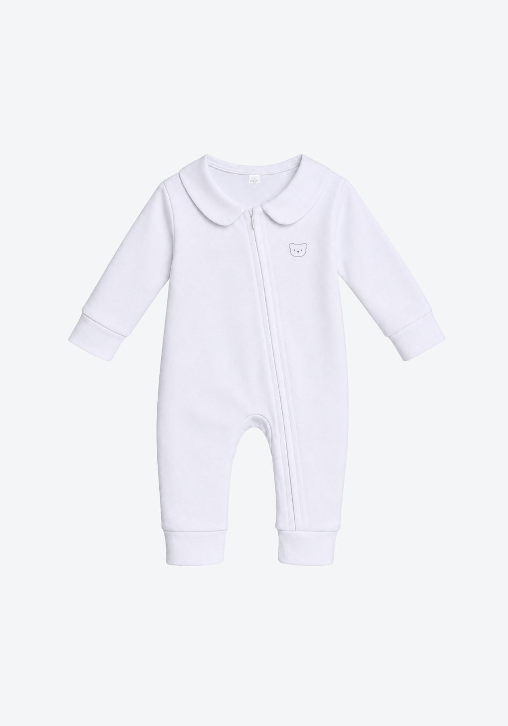 Cora Collar Sleepsuit in White