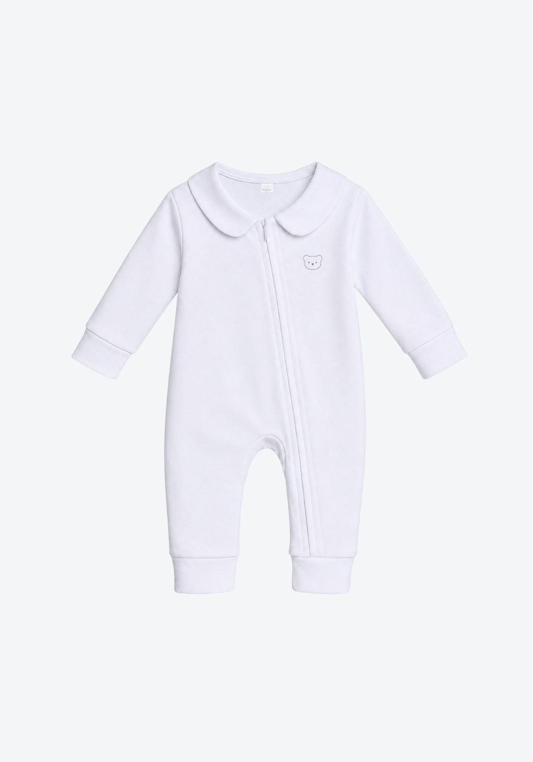 Cora Collar Sleepsuit in White