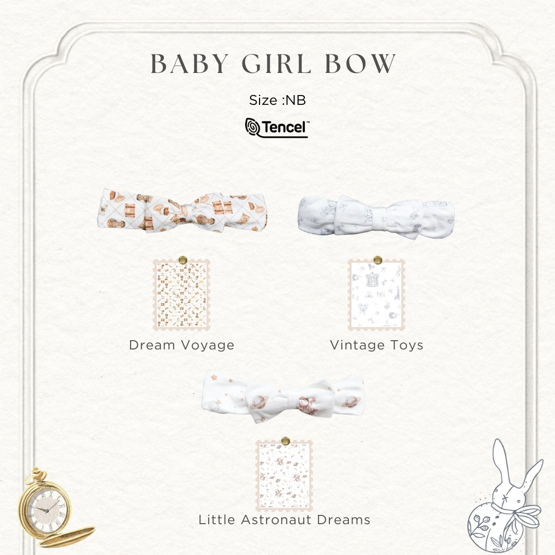 Bonbeary - Girl Bow TENCEL™  - Newborn Baby Ribbon Headband
