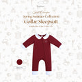 Cora Collar Sleepsuit Two-Tone in Royal Maroon