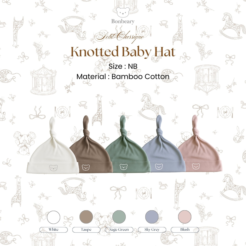 BONBEARY Bamboo Cotton Knotted Baby Hat Newborn
