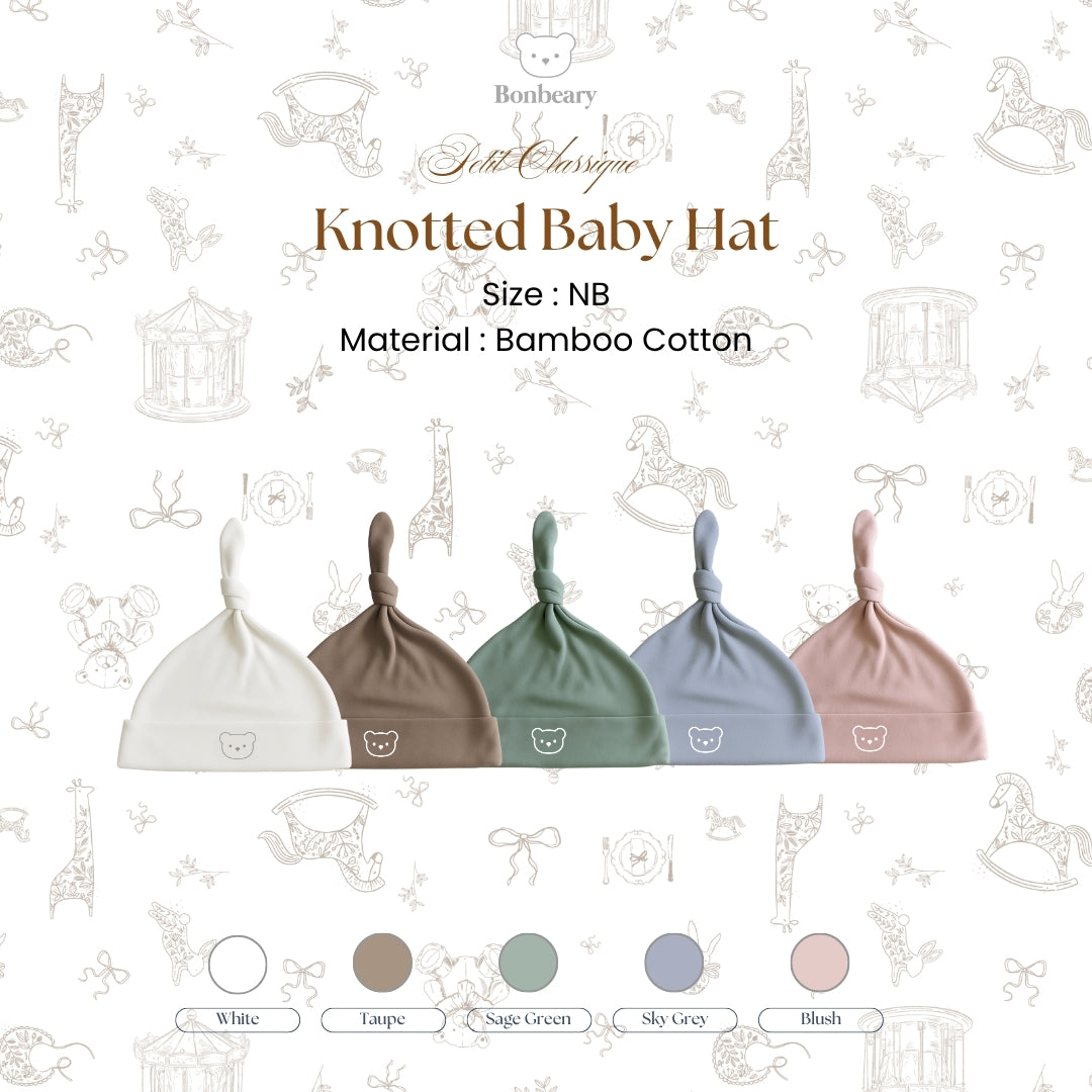 BONBEARY Bamboo Cotton Knotted Baby Hat Newborn